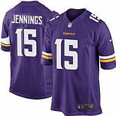 Nike Men & Women & Youth Vikings #15 Jennings Purple Team Color Game Jersey,baseball caps,new era cap wholesale,wholesale hats